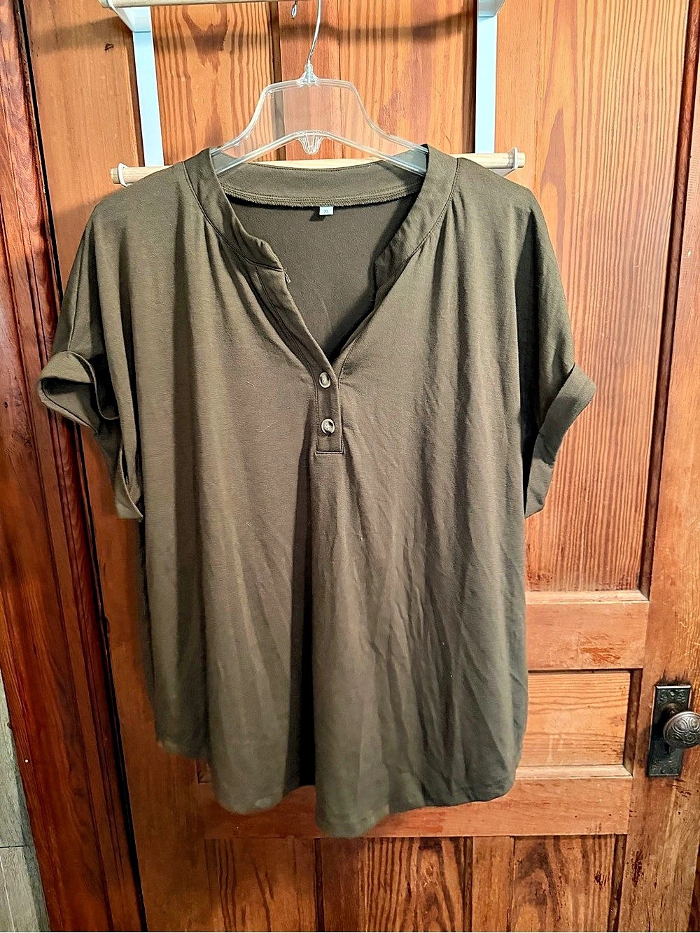 Women's Olive Short Sleeve Tunic